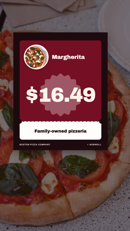 Big-price deal card, made for Boston Pizza